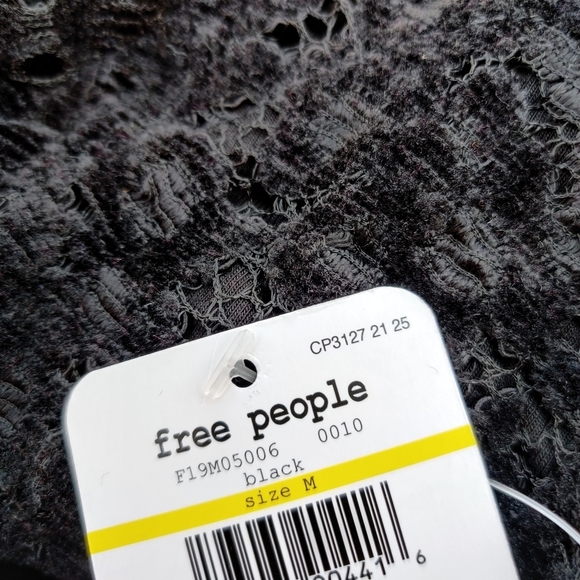 Free People Celine Black Velvet Bralette Top Medium - Picture 3 of 5